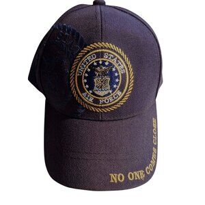United States Air Force Navy Blue Baseball Cap With Embroidered Seal & Text "No
